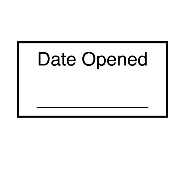 Tape, Date Opened 1/2" x 500" White w/Black